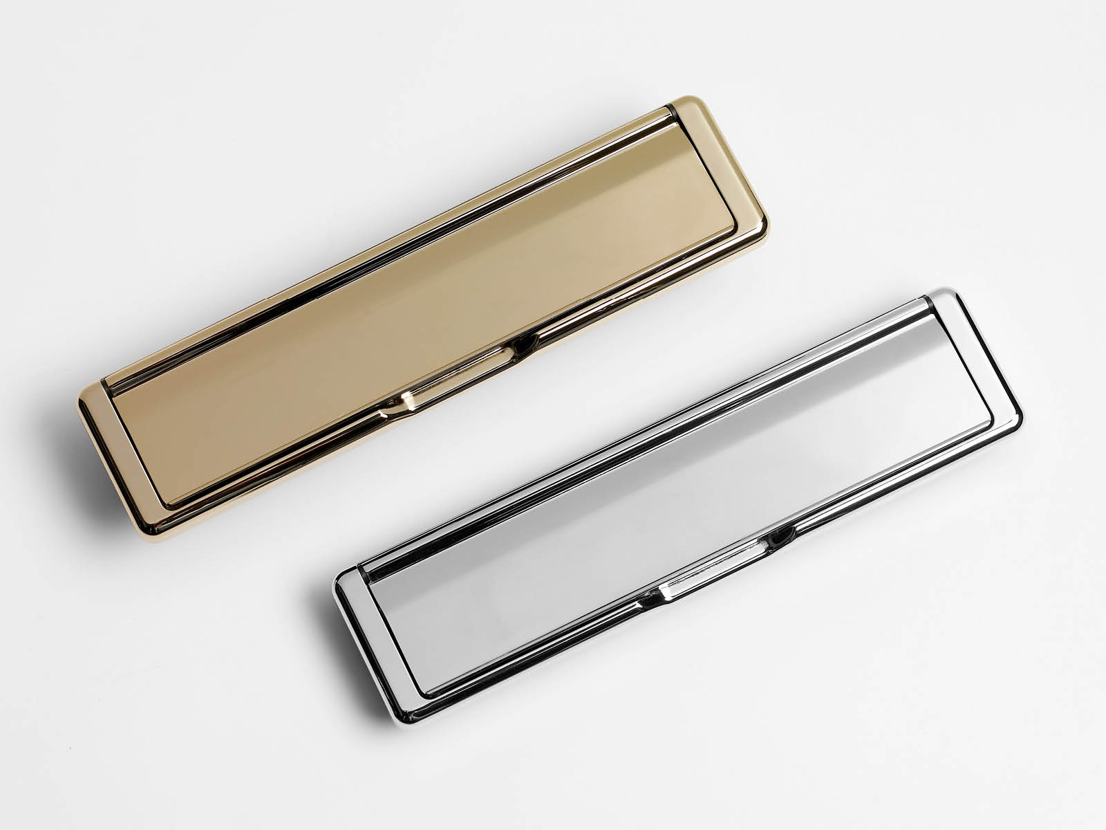letterbox colour door furniture options showing gold and silver