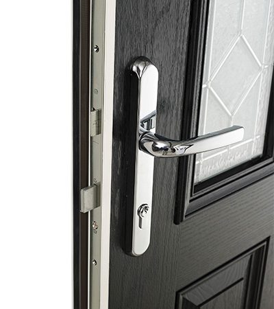 incredible strong locking system on black door